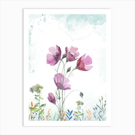 Watercolor Poppies Art Print