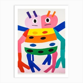 Colourful Kids Animal Art Crab 6 Art Print