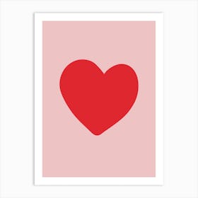 Pink Red Love Heart Art Print