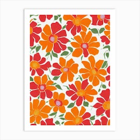 Morning Glory Floral Print Warm Tones 2 Flower Art Print