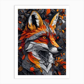 Fox in the forest Art Print