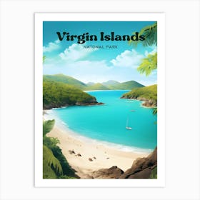 Virgin Islands National Park West Indies Beautiful Travel Illustration Art Print