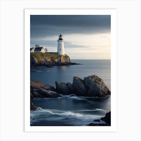 Peaceful Scandinavian Seascape With A Calm Sea and Lighthouse Series - 3 1 Art Print