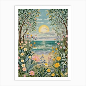 Floral Beach Art Print