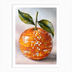 Disco Ball Orange Disco Poster Trendy Aesthetic Food Kitchen 2 Art Print