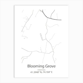 Blooming Grove,United States Minimalist Map Art Print