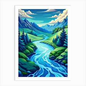 Landscape With A River Art Print