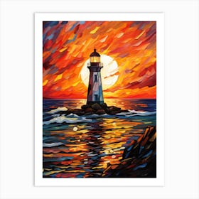 Sunset Lighthouse 10 Art Print