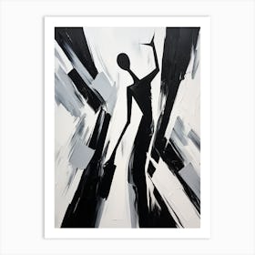 Dance Abstract Black And White 5 Art Print