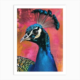 Peacock Polaroid Inspired 2 Art Print