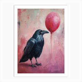 Cute Raven With Balloon Art Print