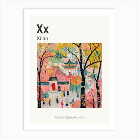 Kids Travel Alphabet  Xian 1 Art Print