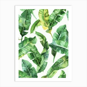 Banana Leaves Seamless Pattern Art Print