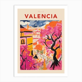 Valencia Spain 2 Fauvist Travel Poster Art Print