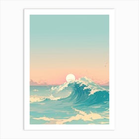 Ocean Wave At Sunset Art Print