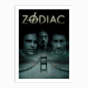 Zodiac Movie Poster In A Pixel Dots Art Style Art Print