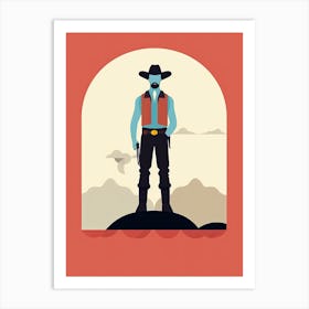 Cowboy In The Desert 3 Art Print