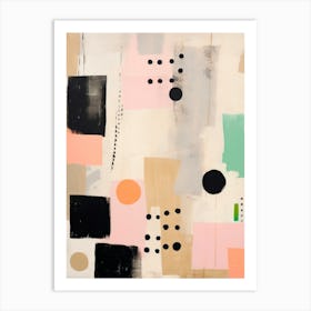 Abstract Painting. Black and Peach Art Print