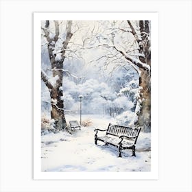 Winter Park Bench Art Print