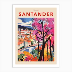 Santander Spain Fauvist Travel Poster Art Print