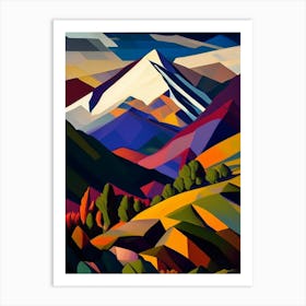 Tongariro National Park New Zealand Cubo Futuristic Art Print