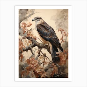 Dark And Moody Botanical Osprey 3 Art Print