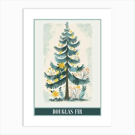 Douglas Fir Tree Illustration Flat 1 Poster Art Print