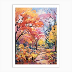 Autumn Gardens Painting Royal Botanic Gardens Victoria Australia Art Print