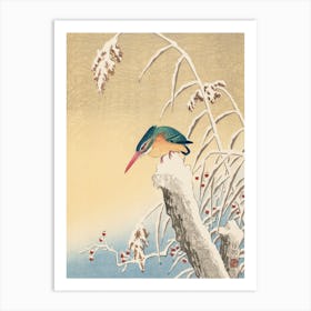 Kingfisher in the Snow (ca. 1925–1936), Ohara Koson Art Print