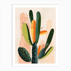 Parodia Cactus Minimalist Abstract Illustration 4 Art Print