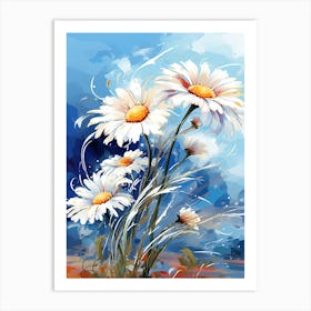 Daisy Wildflower, Blowing In The Wind, South Western Style (4) Art Print