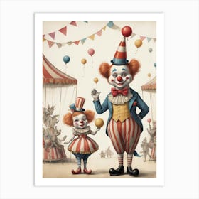 Circus clowns 1 Art Print