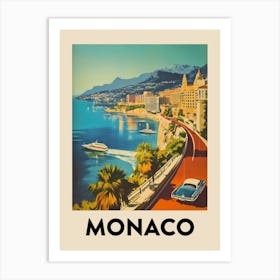 Monaco Retro Vintage Travel Poster Art Print