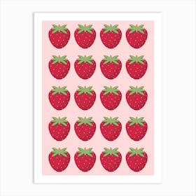 Strawberry Pattern Art Print