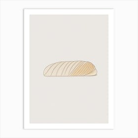 French Bread Bakery Product Minimalist Line Drawing 2 Art Print