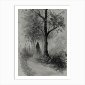 Girl In The Woods 1 Art Print