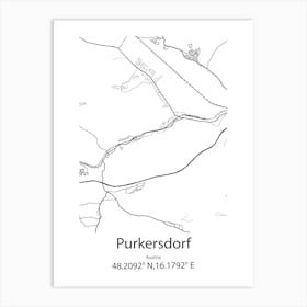 Purkersdorf,Austria Minimalist Map Art Print