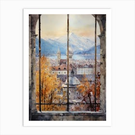 Winter Cityscape Lucerne Switzerland 1 Art Print