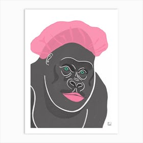 Gorilla With Shower Cap Art Print