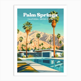 Palm Springs California Coachella Valley Digital Travel Illustration Art Print