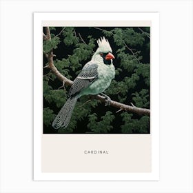 Ohara Koson Inspired Bird Painting Cardinal 4 Poster Art Print