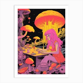 Mushroom Girl Surreal 2 Art Print