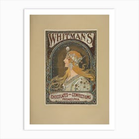 Whitman S Chocolates And Confections, Philadelphia, Alphonse Mucha Art Print