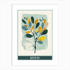 Banyan Tree Flat Illustration 2 Poster Art Print