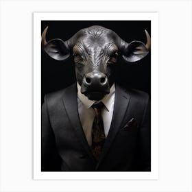 African Buffalo Wearing A Suit 1 Art Print