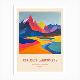 Colourful Abstract Torres Del Paine National Park Patagonia 3 Poster Art Print