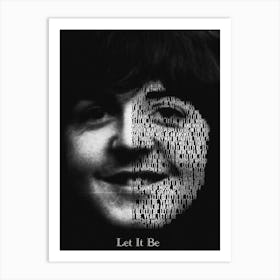 Let It Be The Beatles Paul Mccartney Text Art Art Print