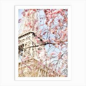 Cherry Blossom Eiffel Tower Art Print