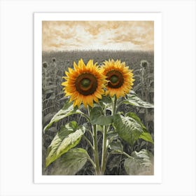 Two Sunflowers 1 Art Print