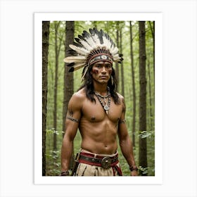 Indian Man In The Woods 8 Art Print